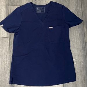Size small navy blue figs scrub top